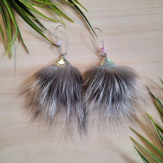 Boucles d'oreilles de fourrure (renard)- Kilia Art