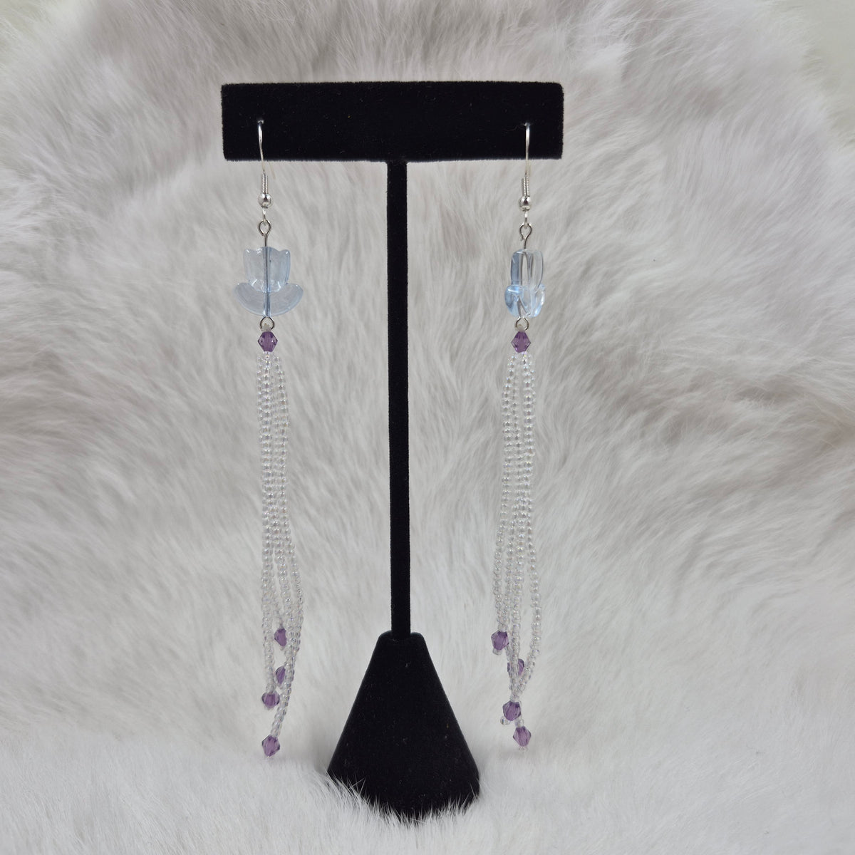 Boucles d'oreilles blanches et coeurs- Charlotte Petiquay