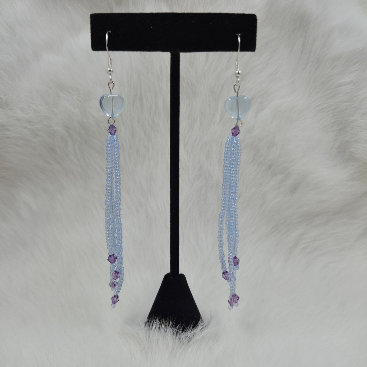 Boucles d'oreilles violettes et coeurs - Charlotte Petiquay