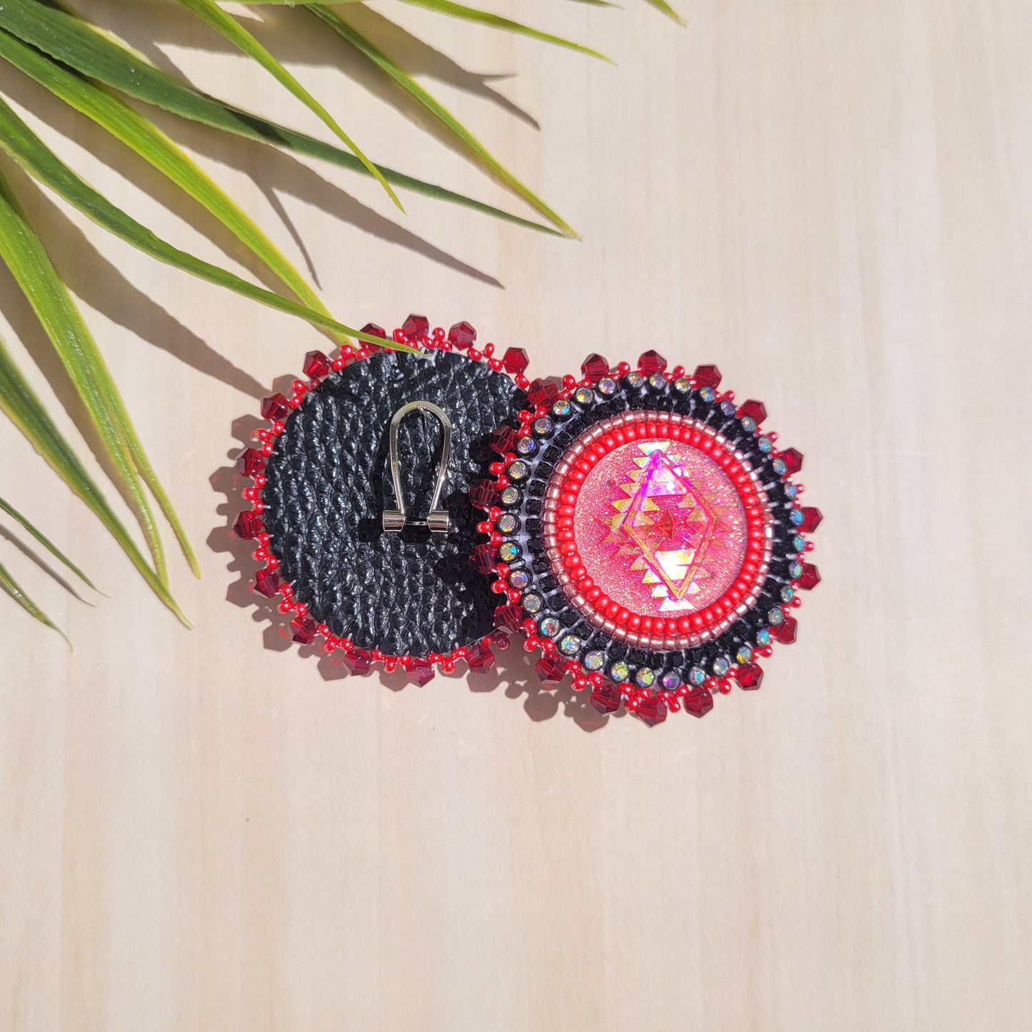 Bear paw beaded earrings