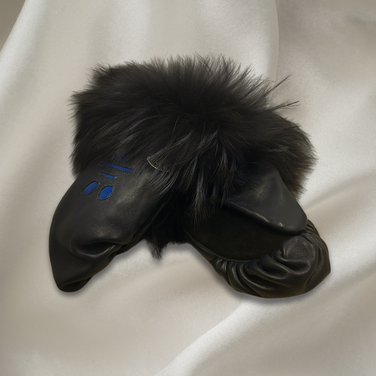 Black Leather Mitten - Nunavik Creations