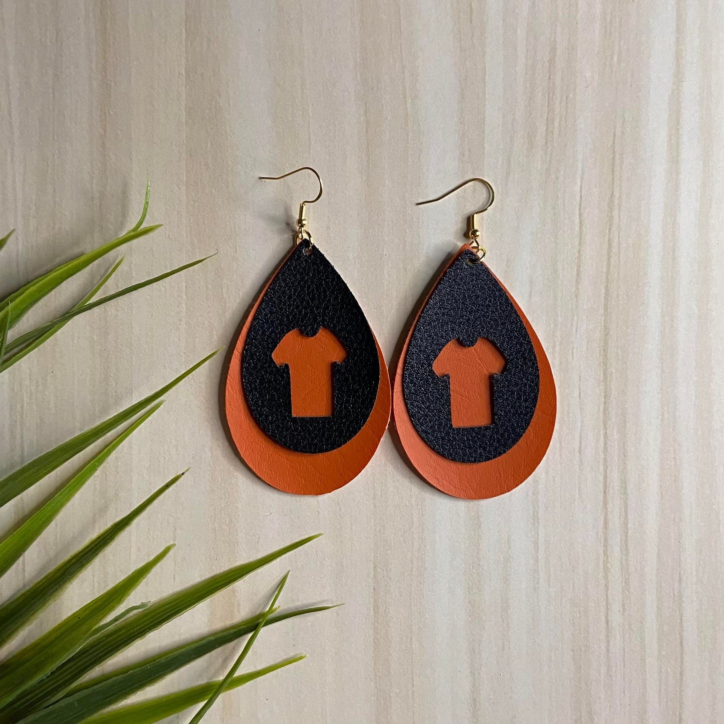 Boucles d'oreilles chandail orange - goutte