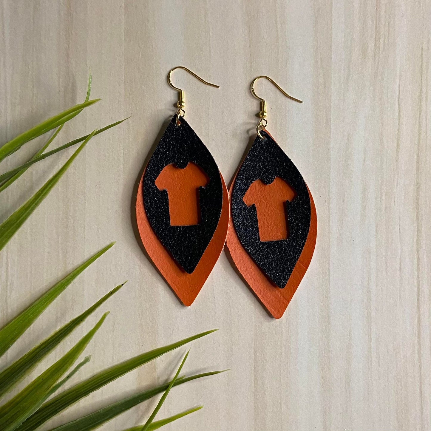 Boucles d'oreilles chandail orange - losange