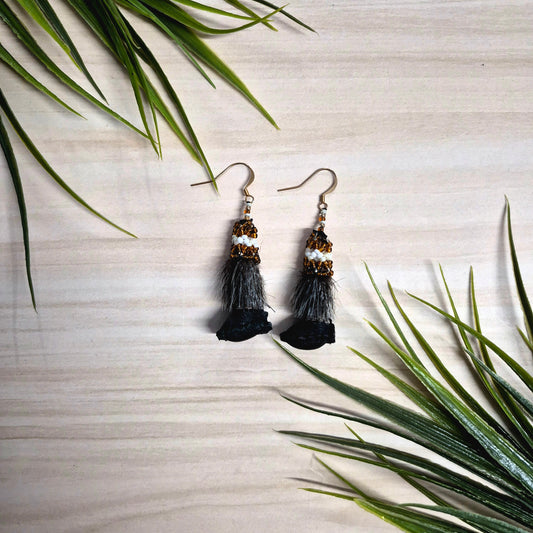 Boucles d'oreilles mocassins en fourrure de phoque